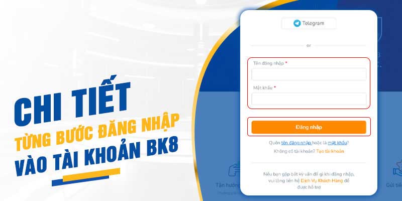 Chi tiết thực hiện đăng nhập Bk8